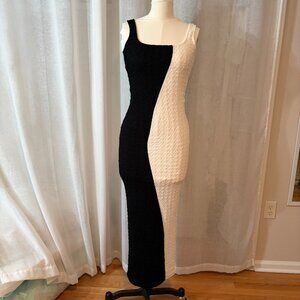 Akira colorblock bodycon dress, Black and white, Small